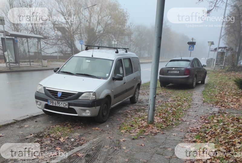 Наглеци си направиха импровизиран паркинг на зелени площи на бул. 