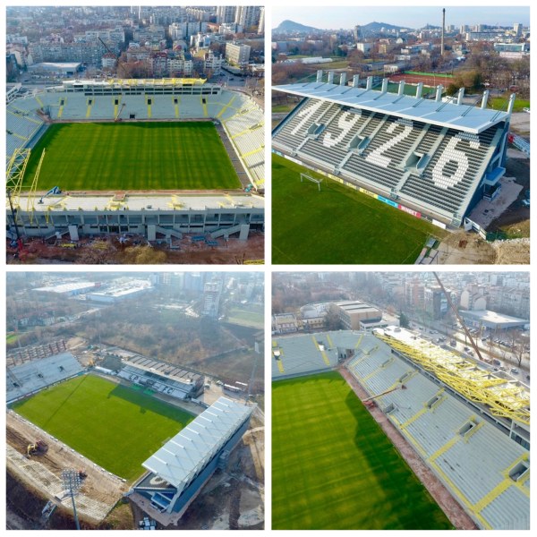 Докъде стигнаха строежите на стадионите на Ботев и Локо в края на годината