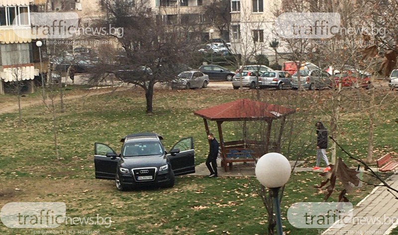 Шофьори погазиха зелени площи, за да си направят скара в Гагарин