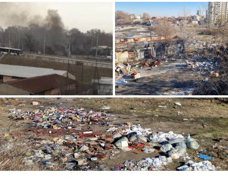 Къде са властите?  Пушек, смрад и боклуци тровят Кършияка от ново ромско гето