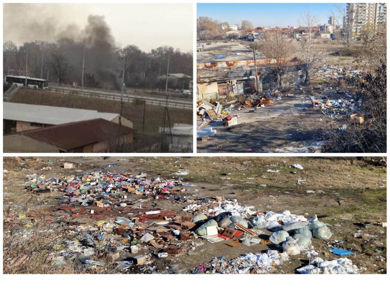 Къде са властите?  Пушек, смрад и боклуци тровят Кършияка от ново ромско гето