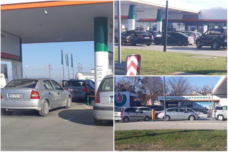 Огромни опашки се извиха на бензиностанциите в Пловдив. Причината за