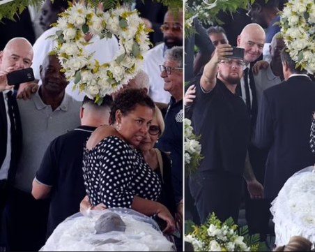 Поискаха оставката на Инфантино заради селфи пред ковчега на Пеле