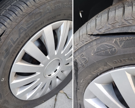 Нарязаха и четирите гуми на автомобил в Стара Загора