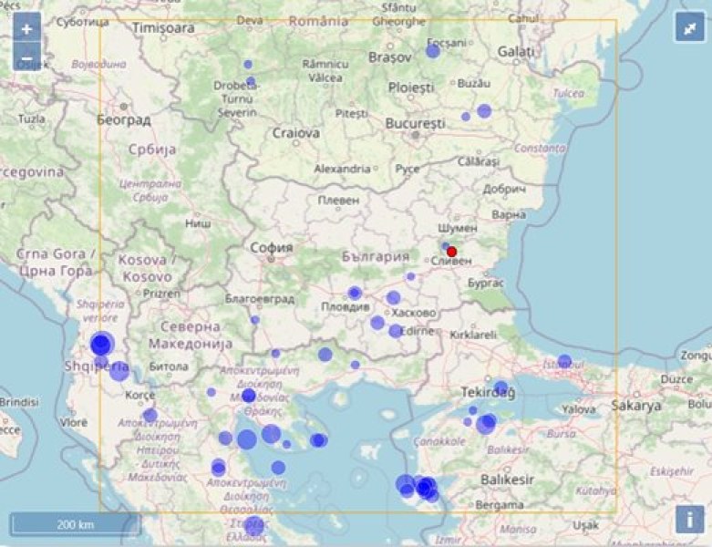 Две слаби земетресения край Шумен и Сунгуларе тази сутрин