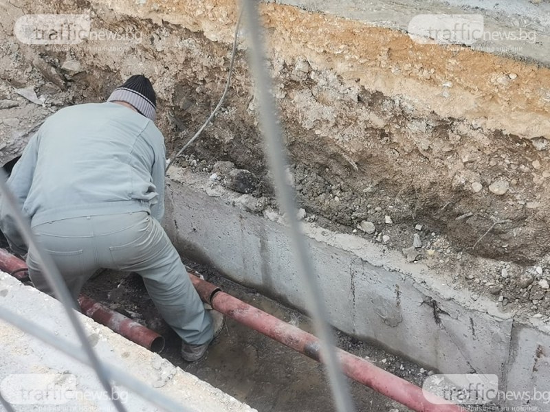 Два квартала на Пловдив без вода заради голяма авария на магистрален водопровод