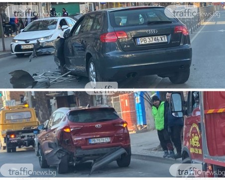 Ауди премина през разделителната ограда на 