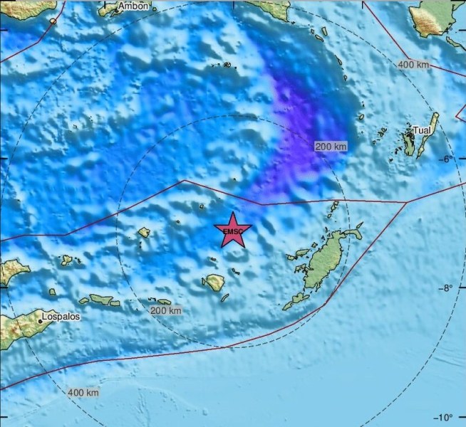 Земетресение с магнитуд 6,4 е било регистрирано край индонезийските острови