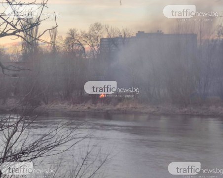 Младежи подпалиха пожар в поречието на Марица, горят гуми