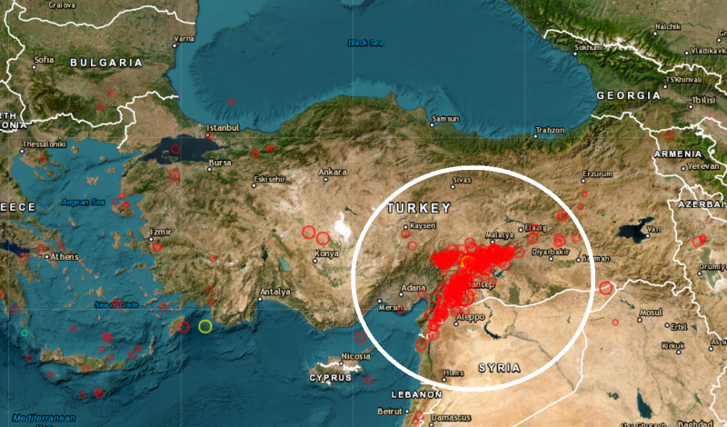 Ново силно земетресение удари границата между Турция и Сирия. Това