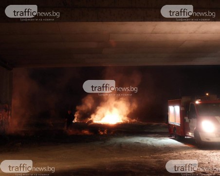 Пожар под моста на ВИХВП, горят треви