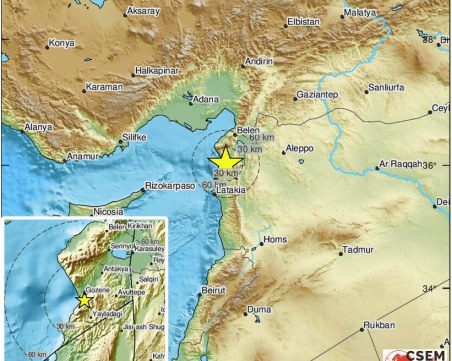 Ново земетресение на границата между Турция и Сирия