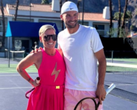 Григор Димитров излезе на корта заедно с певицата Пинк