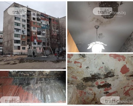 Зловеща гледка в един от 22-та опасни блока в Пловдив, Общината търси решение