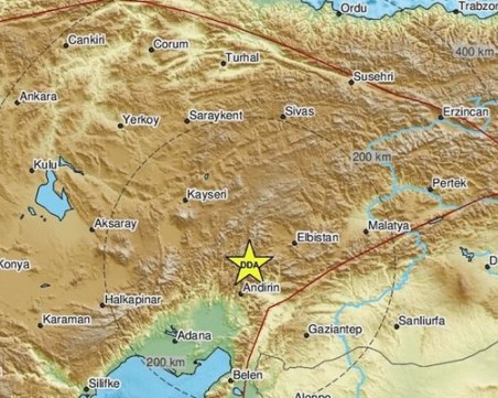 Три труса с магнитут над 4 по Рихтер регистрирани в Турция в рамките на 20 минути