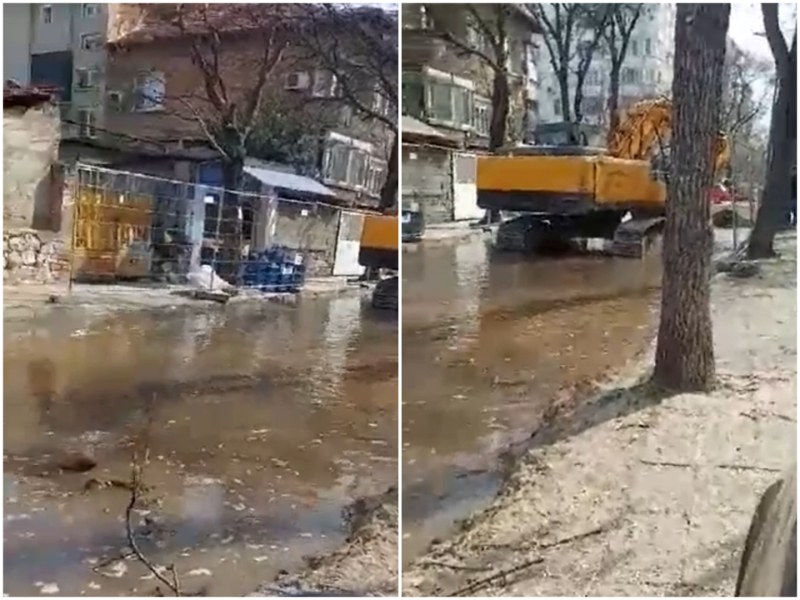 Голяма ВиК авария в Кючука – улица се превърна в река, стотици са без вода