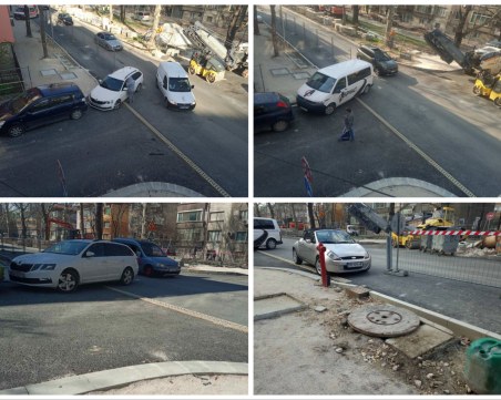 Капан за пешеходците на „Хаджи Димитър”, ограда и паркирани коли блокират пътя