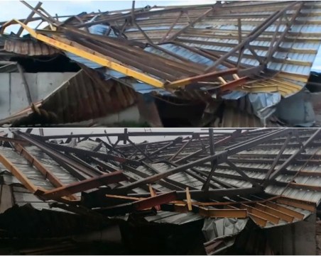 Вихрушката събори и покрива на предприятие в Белозем