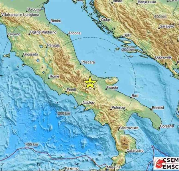 Земетресение разтърси Южна Италия