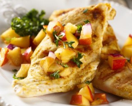 Пикантно печено пилешко с манго