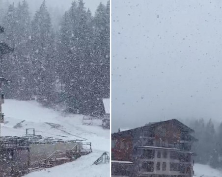 Сняг се сипе на парцали в Пампорово