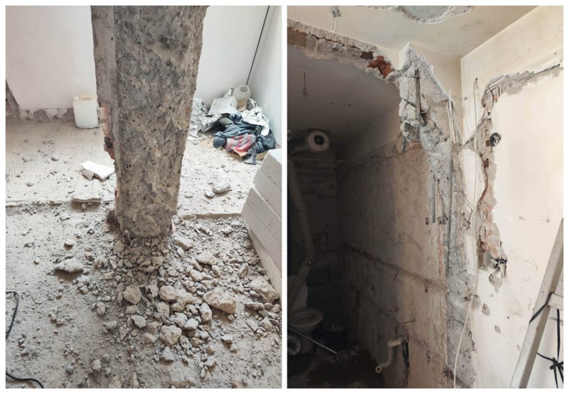 Пловдивчани: Нов съсед ремонтира апартамента си, разби носещи стени и ряза арматура
