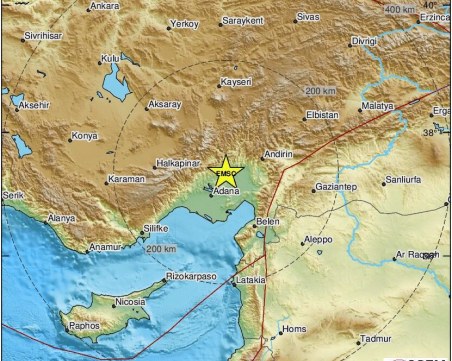 Серия от земетресения в Турция