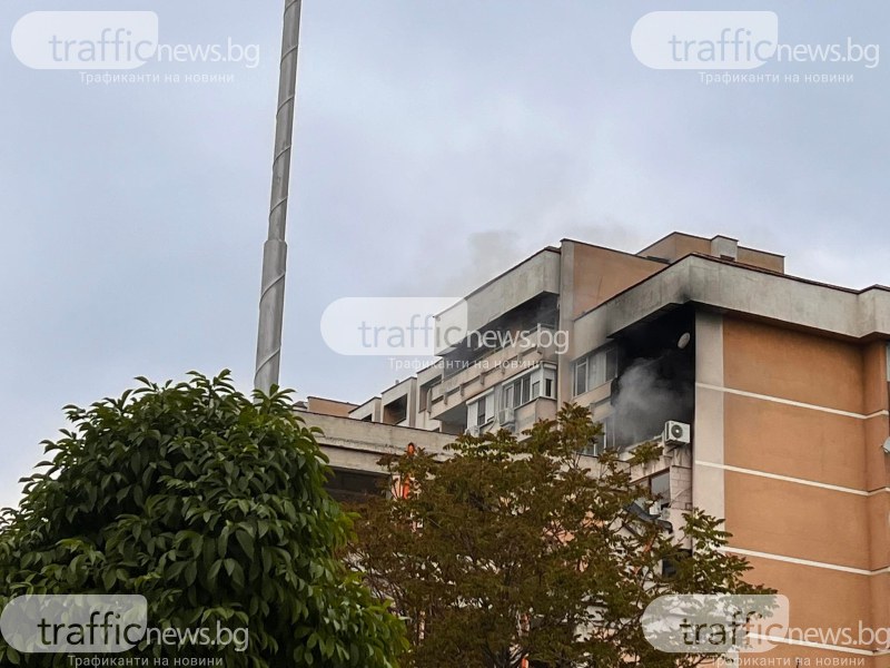 Пожарът, лумнал от апартамент на бул. Мария Луиза, са обхванали