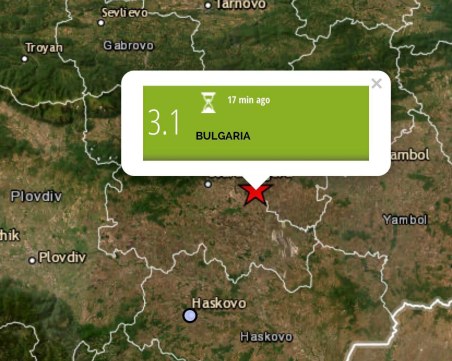 Земетресение в Южна България