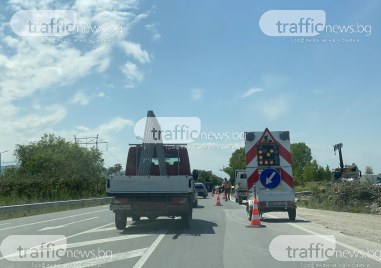 Ремонт на мантинела на Околовръстния път на Пловдив доведе до