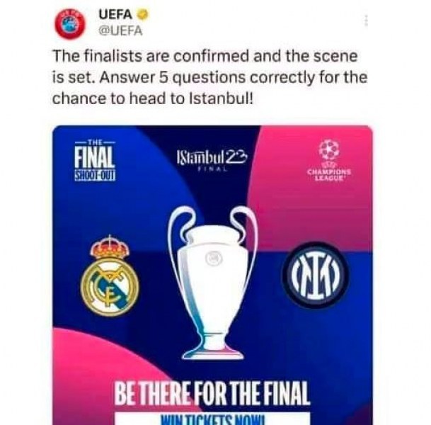 От УЕФА обявиха, че финалът в Шампионската лига ще е