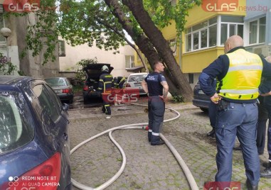 Пожар е избухнал в близост до жилищна сграда в Пловдив