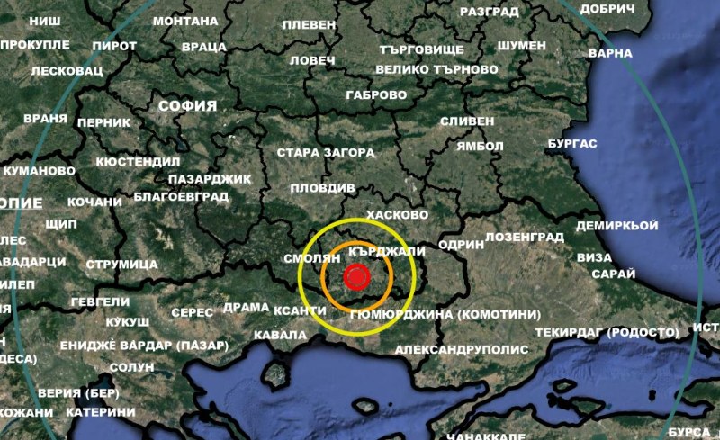 Слабо земетресение край Момчилград