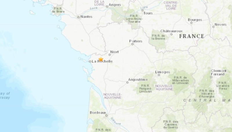 Земетресение с магнитуд 5,3 бе регистрирано днес в Западна Франция,