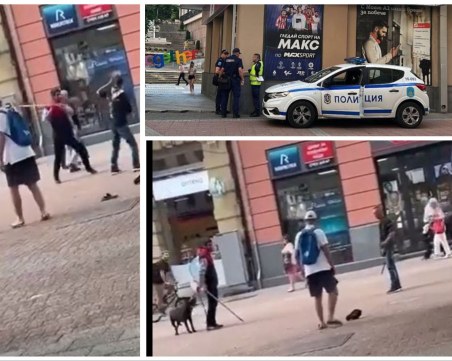 Мъже се бият с прътове на Главната на Пловдив посред бял ден