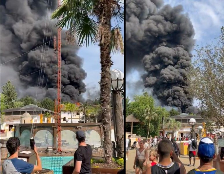 Голям пожар избухна в най-големия увеселителен тематичен парк в Германия в