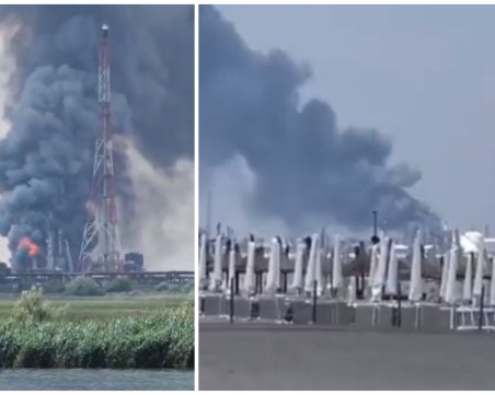 Взрив и огромен пожар в петролна рафинерия на брега на Черно море в Румъния