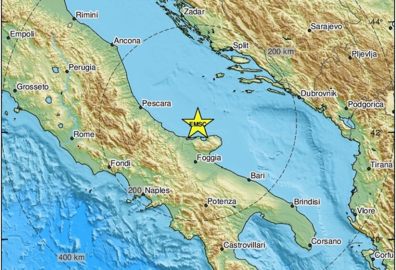 Земетресение с магнитуд 4,5 удари бреговете на Италия