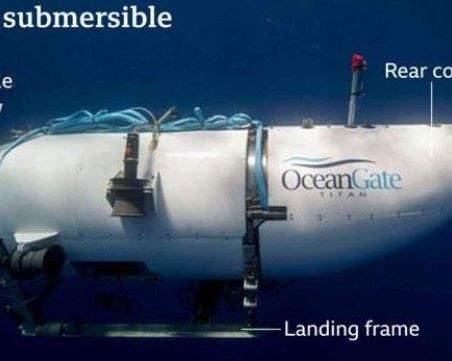 Рама за кацане и заден капак от подводница са сред намерените откломки в Атлантическия океан