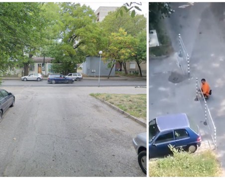 Наглост! Пловдивчанин изхвърли ограничители, пречели му да минава с кола през забранено място