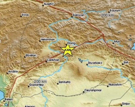Земетресение с магнитуд 4,1 в Турция