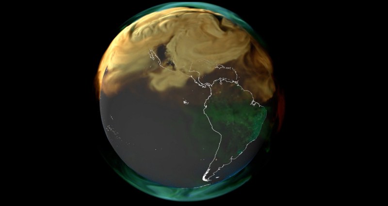 Нова анимация на НАСА показва приливите и отливите на атмосферните