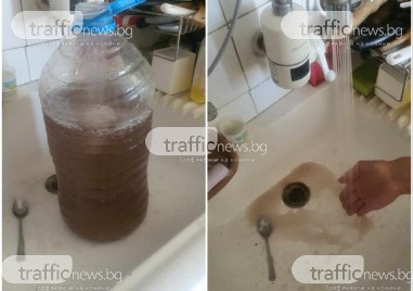 Тъмнокафява вода потече от чешмите в центъра на Пловдив За