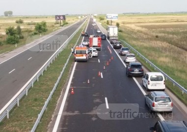 Джип с нелегални мигранти е катастрофиралият на автомагистрала Тракия в