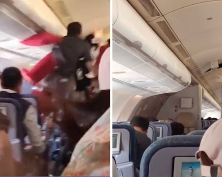 Силна турбуленция залепи екипажа на самолет за тавана