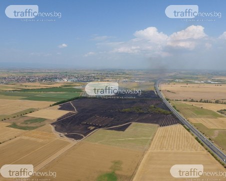 Локализираха пожара на магистралата край Пловдив, движението е възстановено