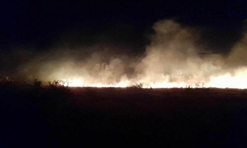 Отново се разгоря пожарът, който избухна снощи край Пазарджик на
