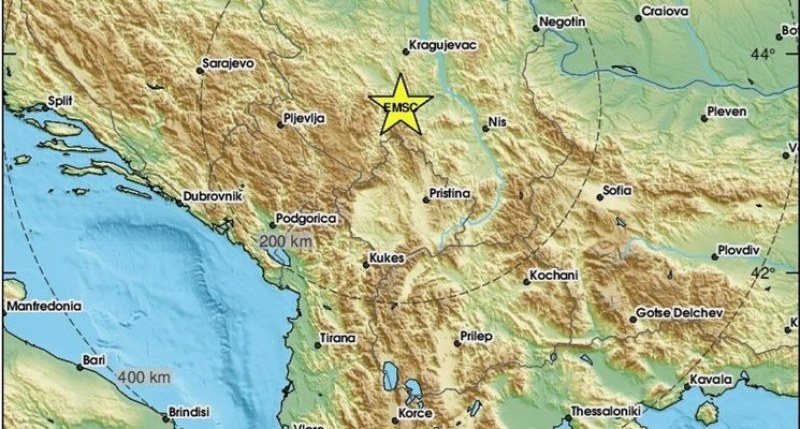 Земетресение от 4 по Рихтер разтърси Сърбия