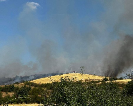Пожар и в Карловско, пламъците са обхванали голяма площ