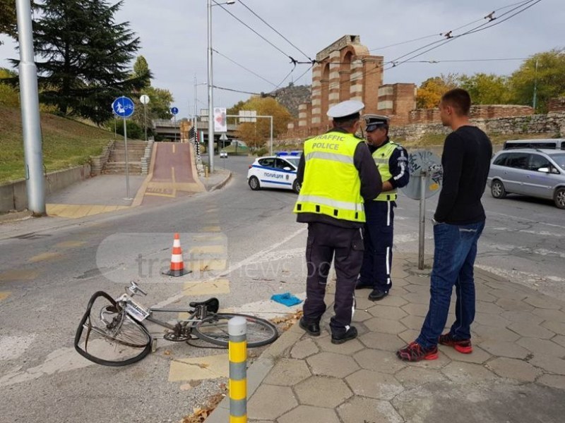 Автомобил блъсна пиян велосипедист в Пловдив. Инцидентът е станал по